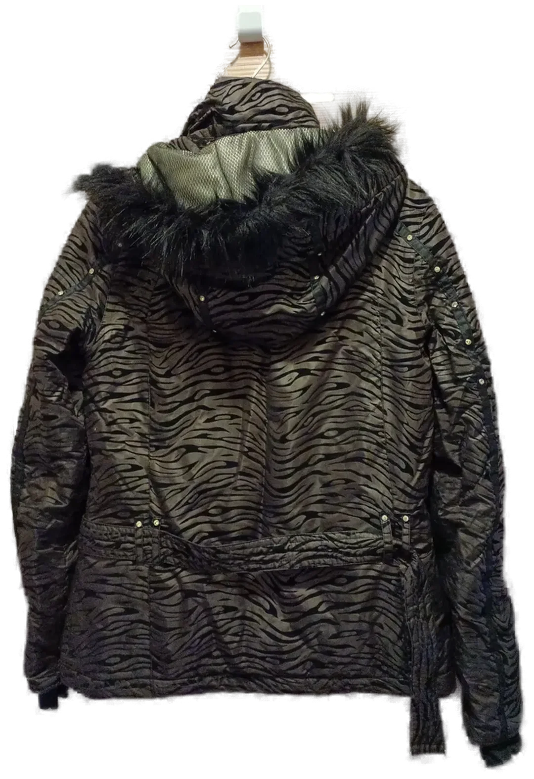Safine by Etirel Damen Winterjacke braun-schwarz Gr. 38 - Hochwertige gestreifte Winterjacke – Bild 2