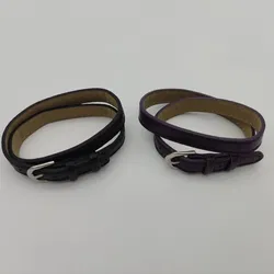 2 Armbänder Lederimitat violett, schwarz - Bild 3