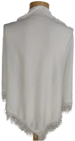Dreiecktuch mit Spitze, weiß, Größe ca 180 x 120 x 120 cm – Vorschau 3