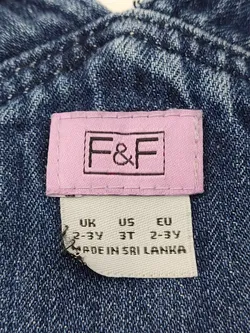 F&F Kinder Jeans Latzkleid blau Gr. 2-3 Jahre - Bild 2