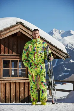 Capricio Vintage Herren Skianzug, gelb - L/XL (Made in Italy) - Bild 5