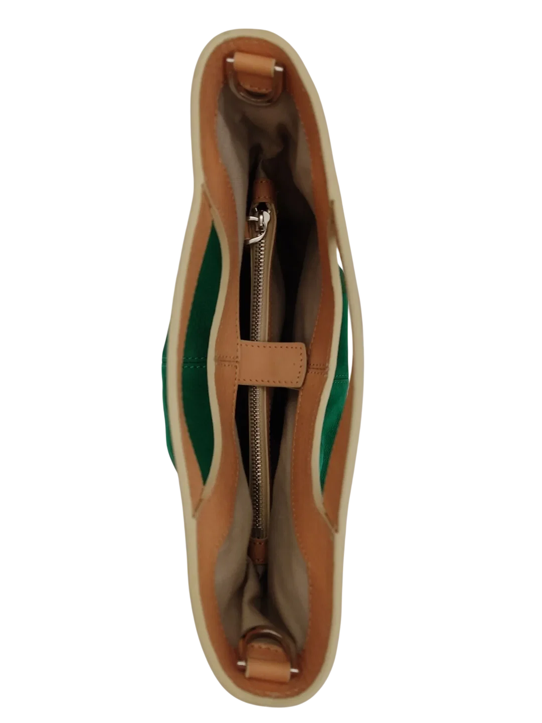Max V. Koenig Damen Lederhandtasche, grün/creme - Höhe ca. 22 cm  – Bild 3