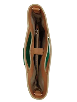 Max V. Koenig Damen Lederhandtasche, grün/creme - Höhe ca. 22 cm  - Bild 3