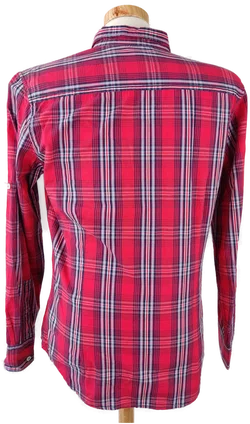 SMOG Herrenhemd rot, kariert - Gr. M (Slim fit) - Bild 3