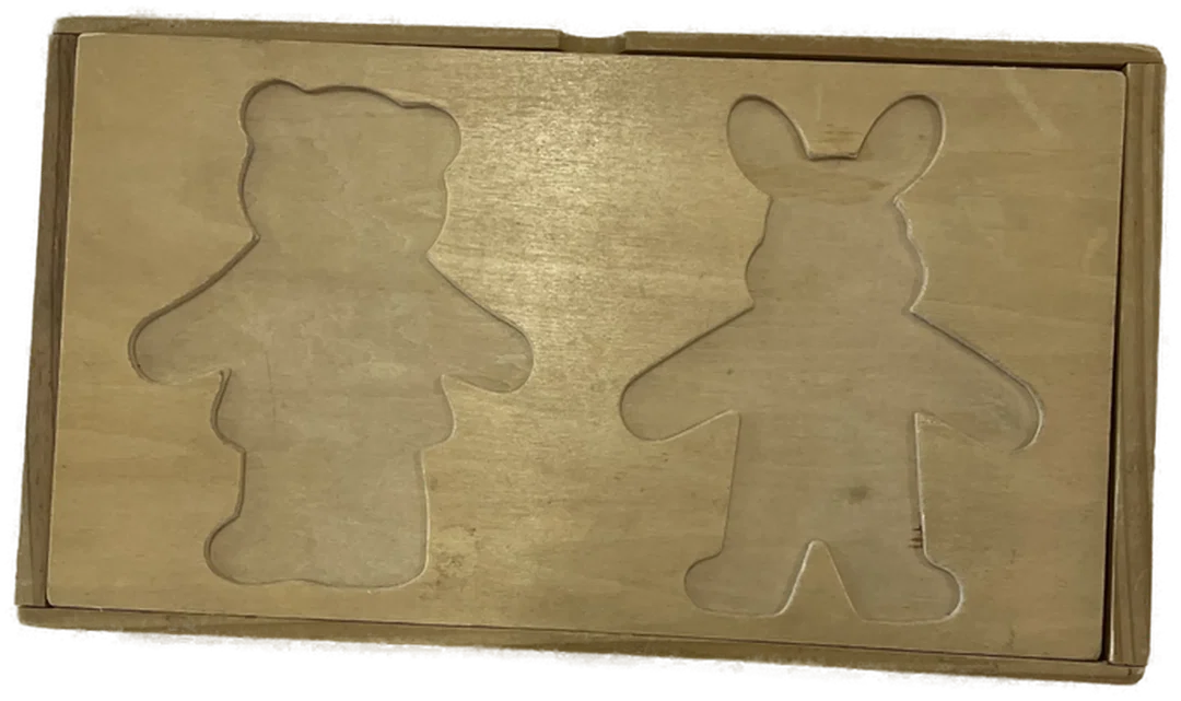Ankleide Puzzle Bär und Hase aus Holz - ab 3 Jahren - Bild 1
