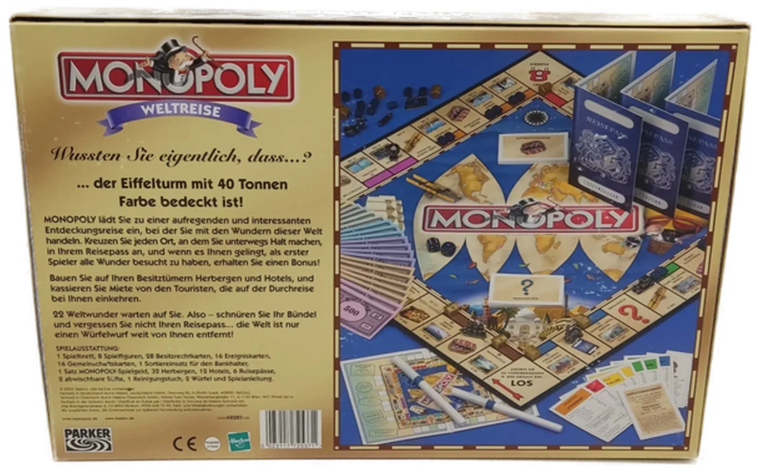 Parker/Hasbro Monopoly Weltreise - mit historischen Fahrzeugen – Bild 5