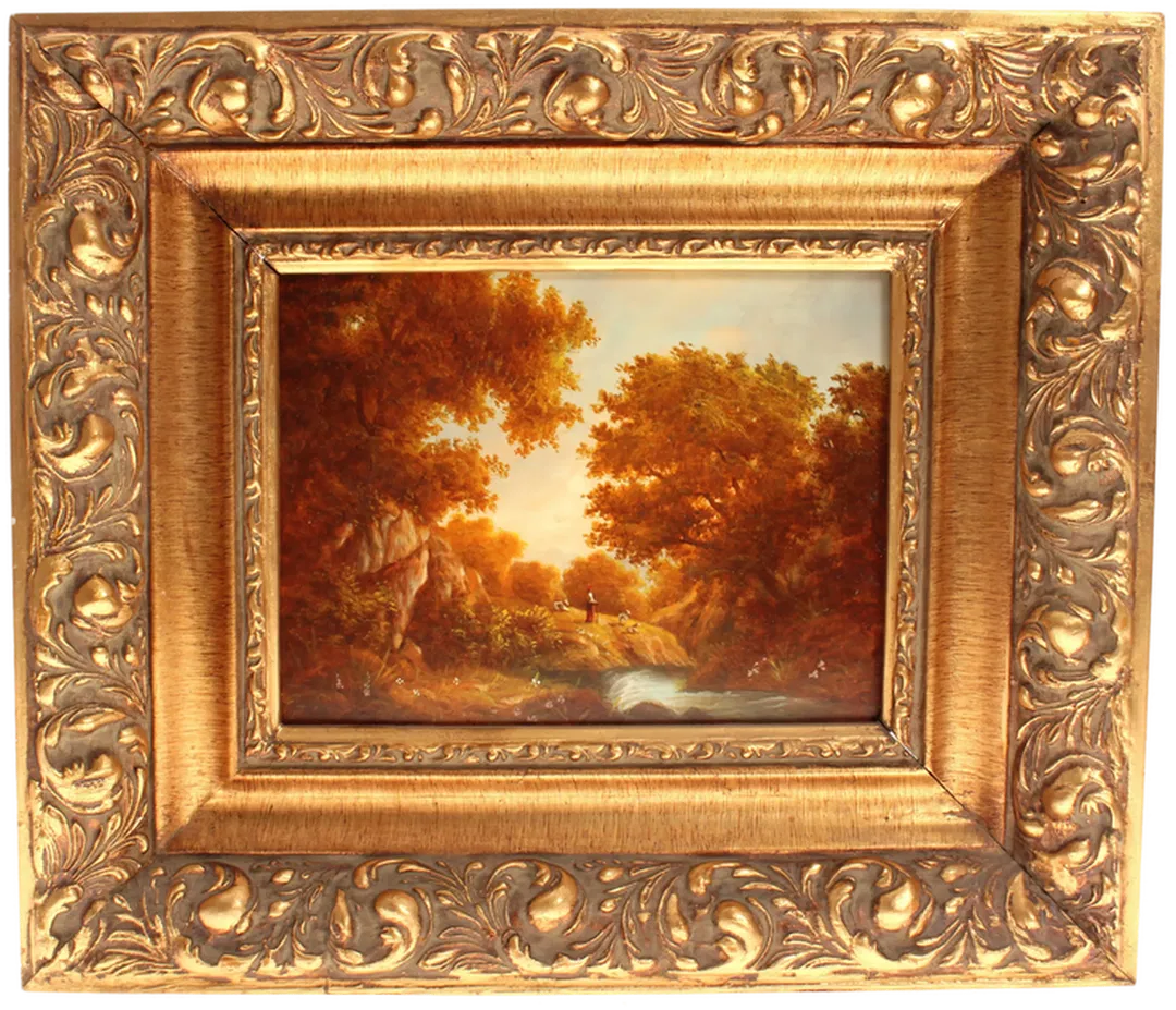 Gemälde – Schäferin in herbstlicher Landschaft - Bild 4