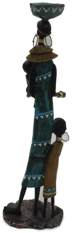 Dekofigur Afrikanische Frau mit Kind aus Harzguss - Bild 3