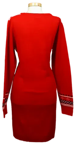 Esmara Damen Weihnachts-Midikleid rot gemustert Gr. M (40/42) - Bild 2