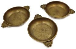 Vintage Messing Schalen mit Griffen 3er Set 