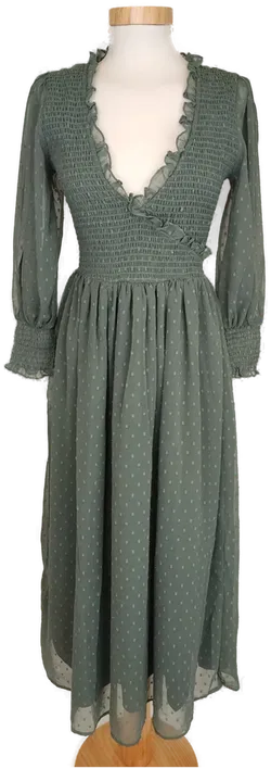 Asos Damen Maxikleid grün, Ärmel und Rücken transparent - XS/34 - Bild 1