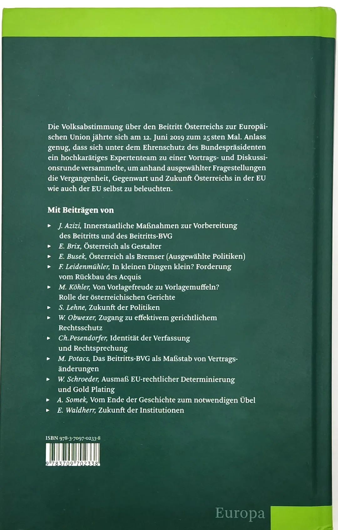 25 Jahre EU-Volksabstimmung - Thomas Jaeger (Hg.) – Bild 2