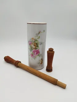 Teigroller aus Keramik und Holz- vintage - Bild 2