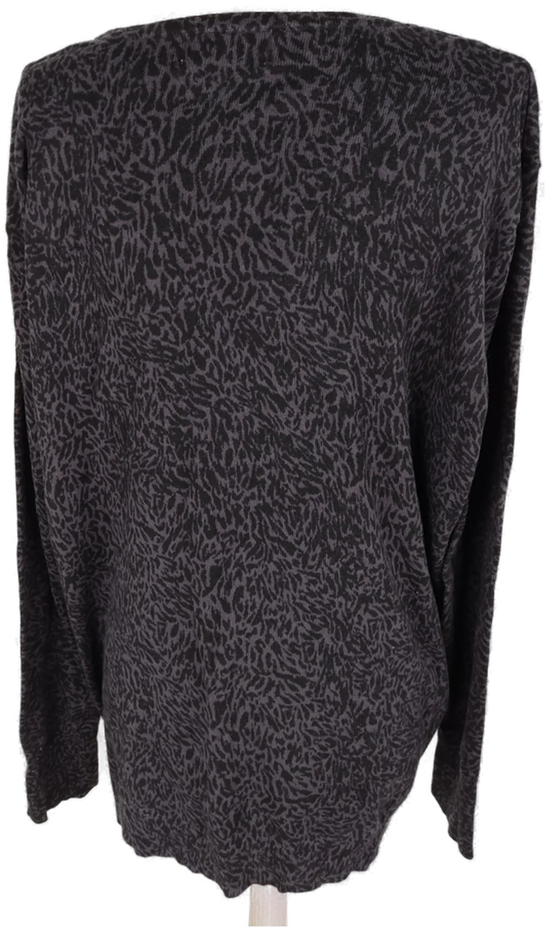 Pullover "The Basics", langarm mit V-Ausschnitt, gestrickt/glatt, schwarz/grau gemustert, Größe XL – Bild 3
