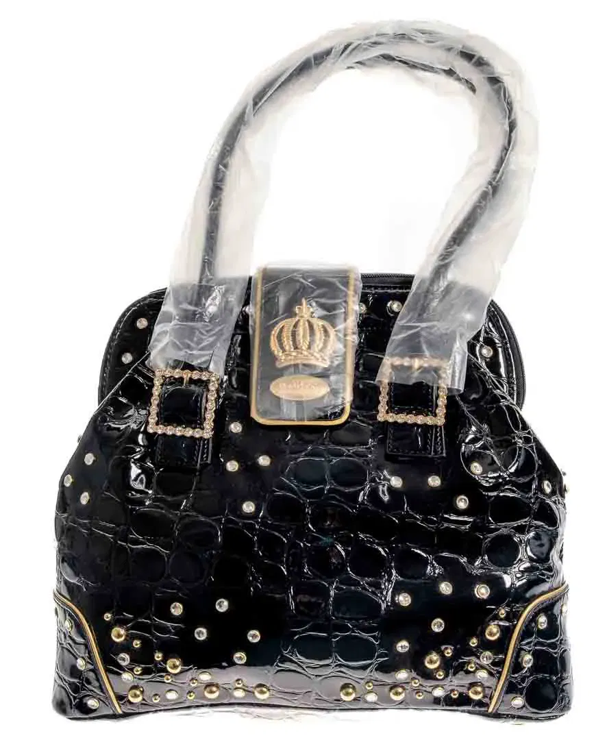 POMPÖÖS by Harald Glööckler Handtasche, schwarz, 36×32 cm - Bild 1