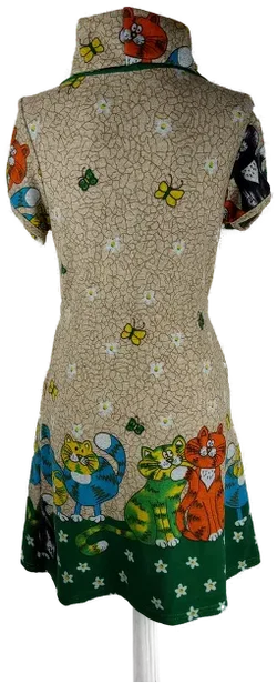 Kleid "Fashion in Style", kurzarm mit Rollkragen, bunt mit Kordel und Einschubtaschn, Größe S (geschätzt) – Vorschau 3