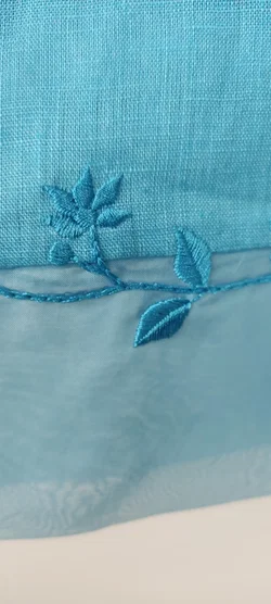 Peter Hahn Leinenrock Blau Mit Spitze | Wie Neu - Bild 6