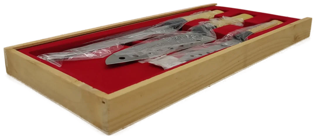 3 Messer - SBS Inox Rostfrei Messerset in Holzbox neu – Bild 3