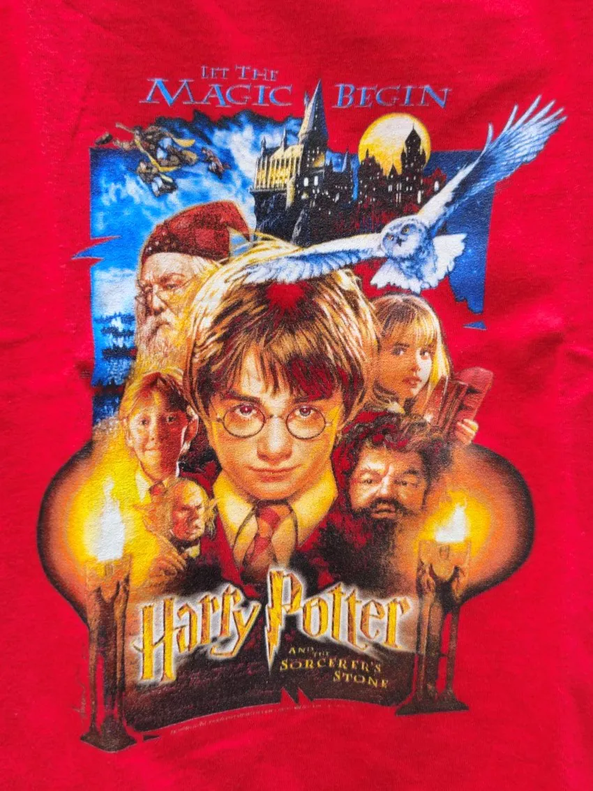 Kinder Vintage T-Shirt mit Harry Potter-Aufdruck, rot - Gr. 128 – Bild 3