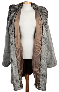 Brigitta Webpelzmode Vintage Damenmantel, grau - Gr. XS - Bild 2