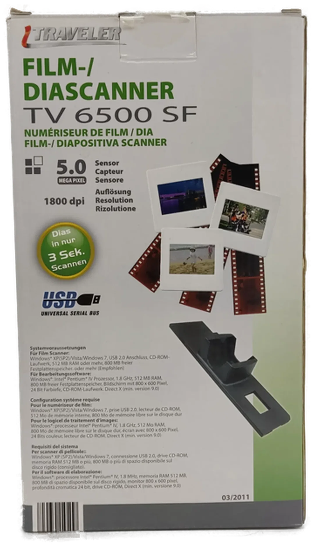 Traveler TV 6500 SF Dia- & Filmscanner USB 5MP – Bild 2