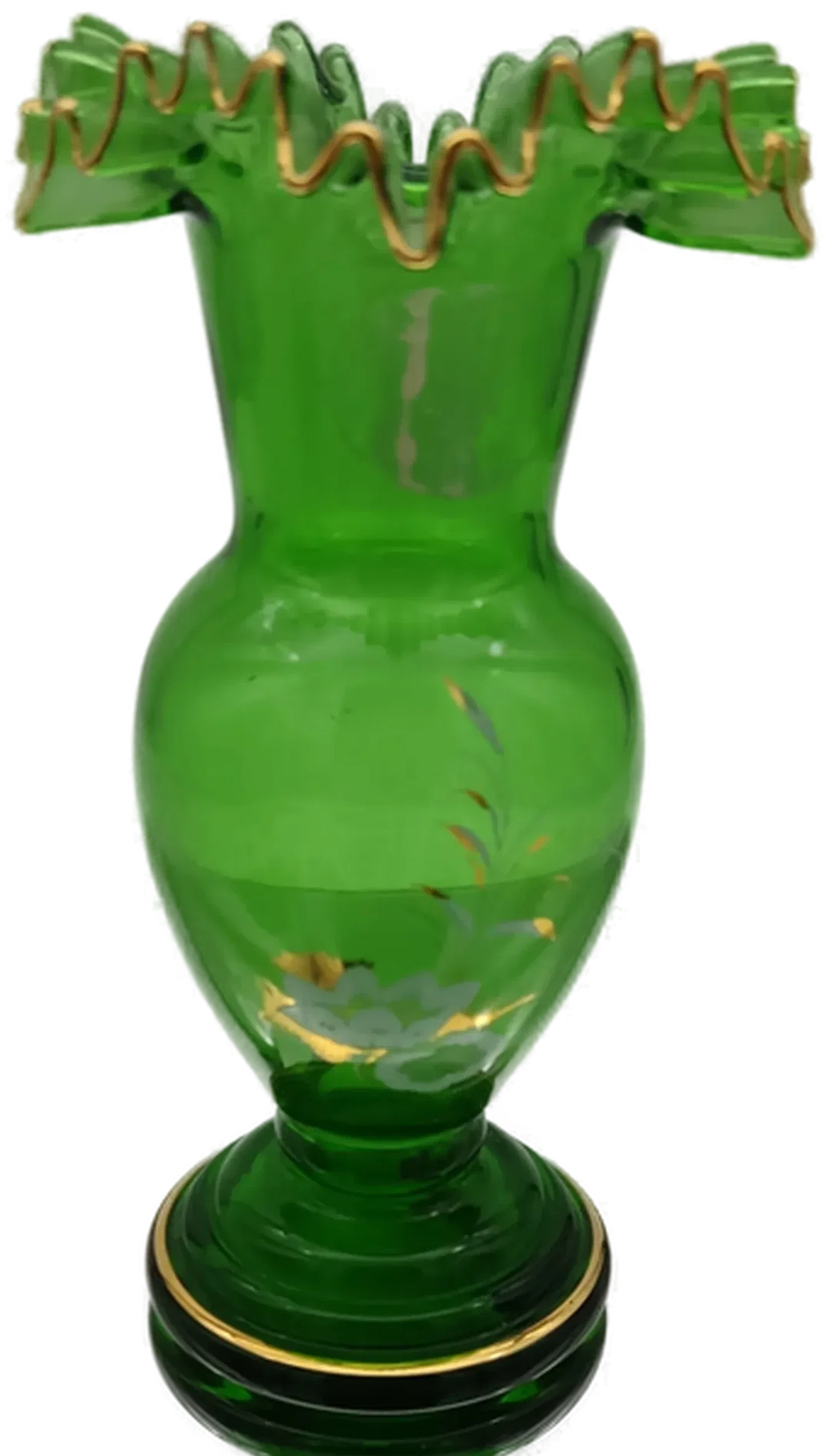 Bohemia Kristallvase mit Blumenmotiv | Handbemaltes Unikat - Bild 1