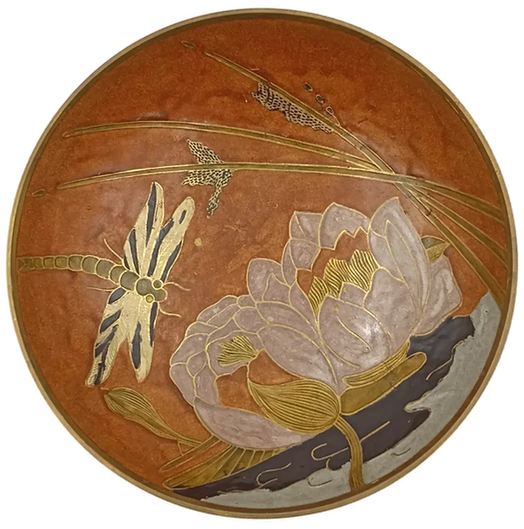 Vintage Messingschale mit Emaille-Inlay – Bild 2
