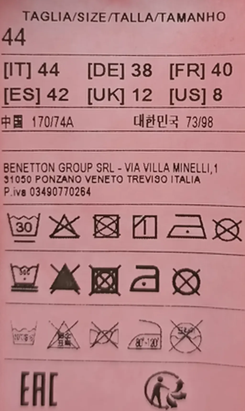 United Colors of Benetton Kinderrock rot Gr. 44 – Bild 4