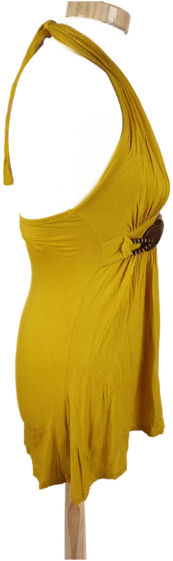 Rückenfreies Damen Neckholder Shirt mit Holzdetails, Gr. XS - Bild 2