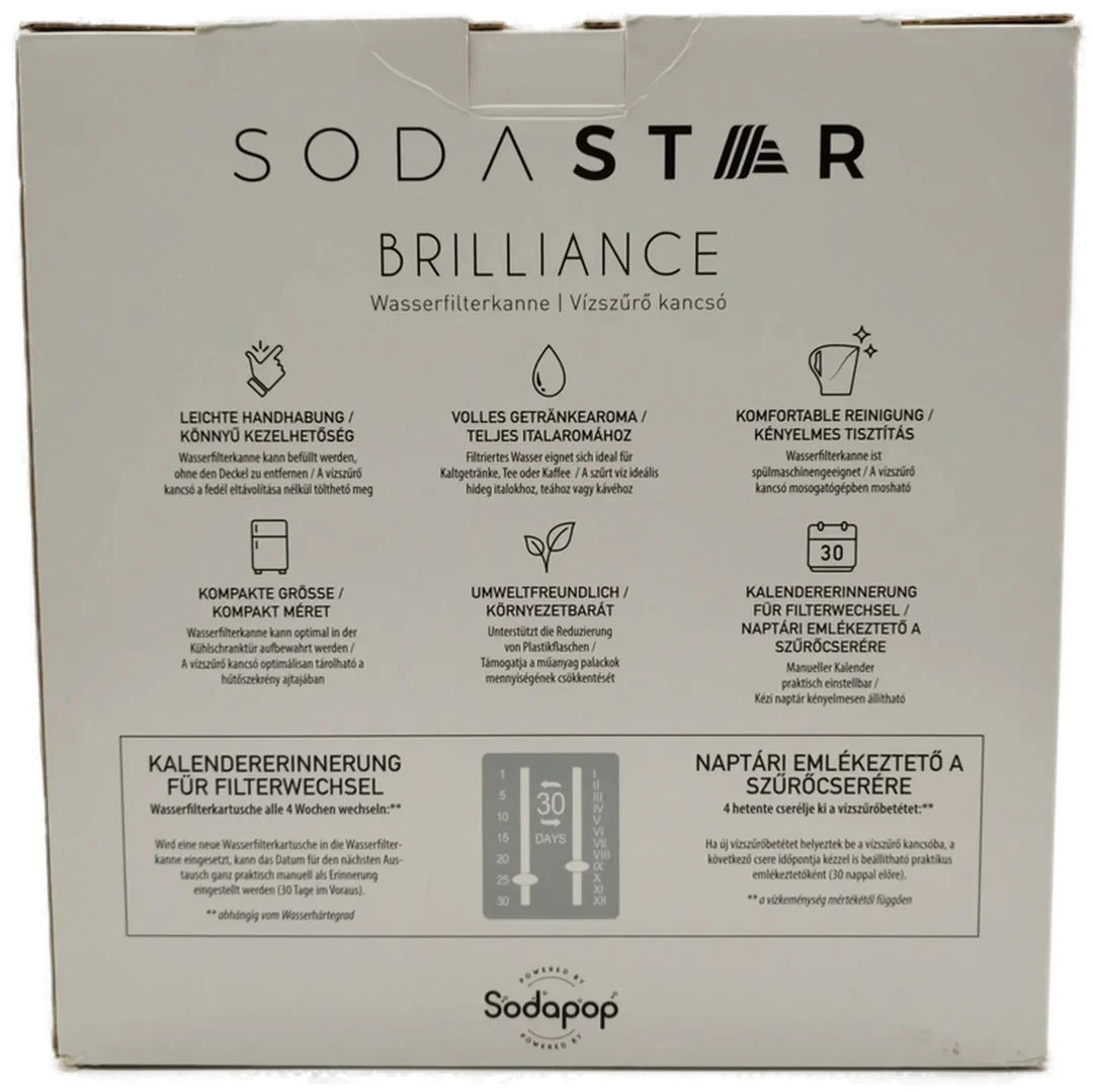 Wasserfilterkanne Soda Star Transparent inkl. Filterkartusche | Wie Neu – Bild 3