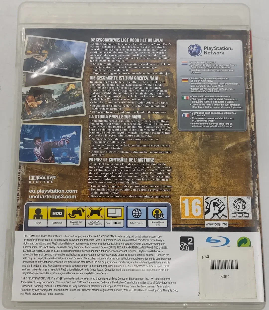 Playstation Sony PS3 Spiel Uncharted 2 Among Thieves – Bild 2