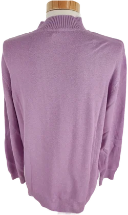 Pullover "Fair Lady", langarm mit Stehkragen, lila mit Knopfleiste, Größe 44 – Vorschau 4