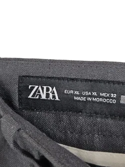 ZARA Damen Leinen-Shorts, grün - Gr. XL – Vorschau 4
