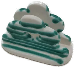 Gmundner Serviettenhalter Herz „Grün Geflammt“, Herzformvariante mit Wolkenkontur - Bild 3