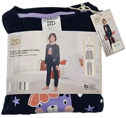 L&D Kinder-Halloween-Pyjama Glow in the Dark #2, blau - Gr- 134/140
