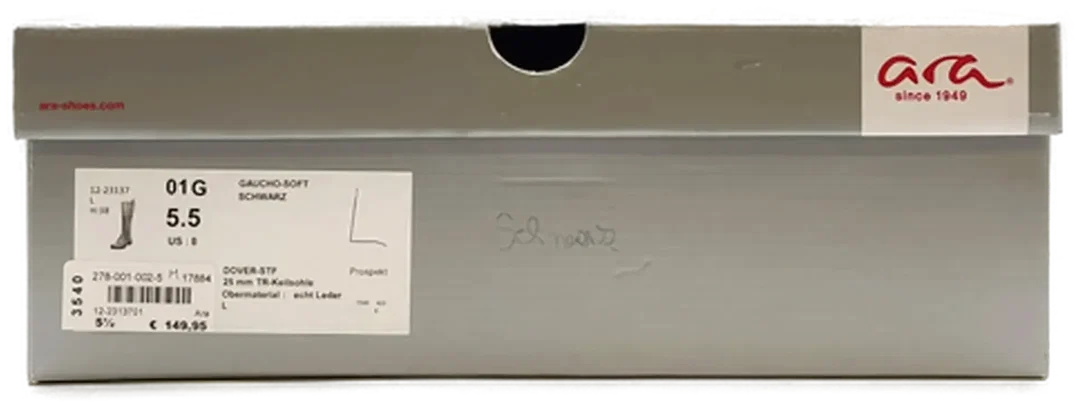 Ara Damenlederstiefel schwarz Gr. 38,5 – Bild 7