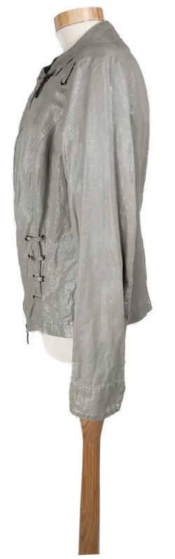 Crisca Damen Jacke grau glänzend - L/42 - Bild 3