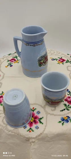 Lilien Porzellan Krug mit 2 Bechern 'Schneeberg' | Retro-Charme - Bild 3