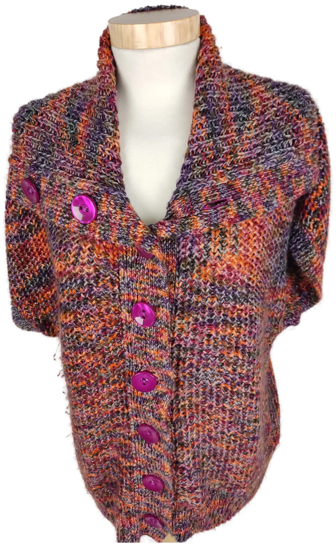 Weste "Outfit Classic", kurzarm mit Kragen, bunt, gestrickt, Größe 46 – Bild 3