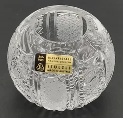 Stölzle Bleikristall Kugelvase ca 7cm – Vorschau 3