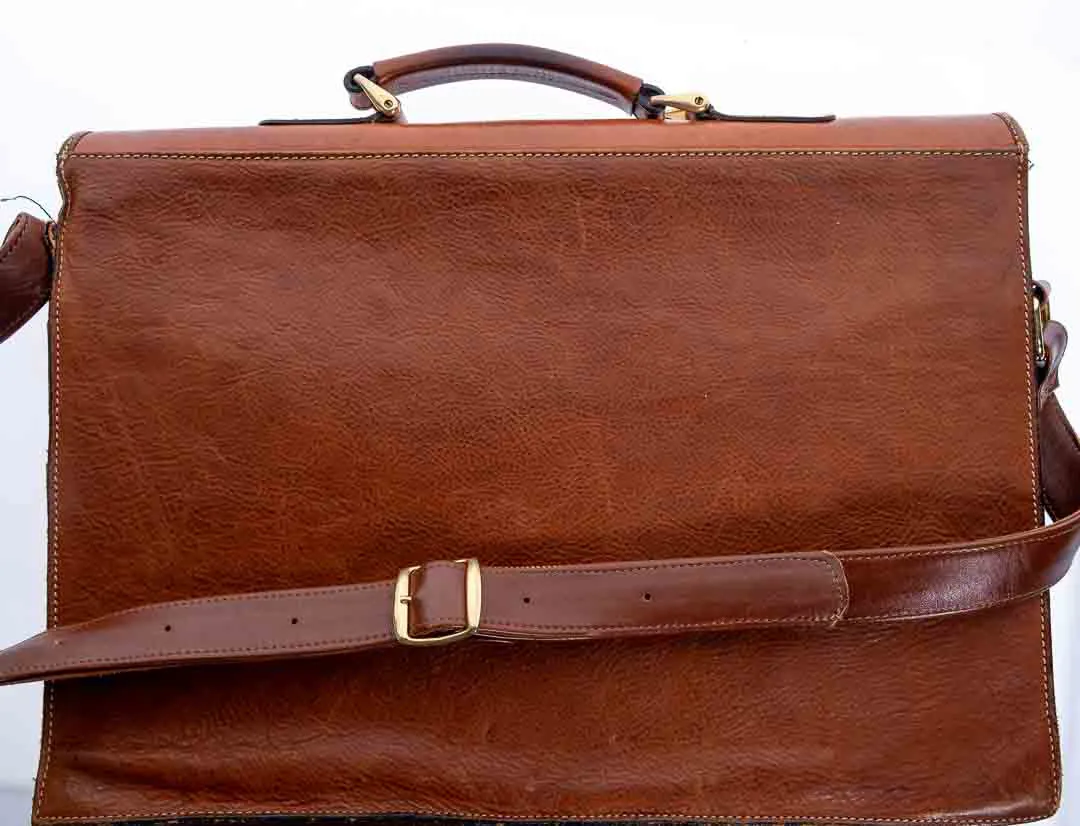 Daks Herren-Aktentasche aus Leder in braun – Bild 3