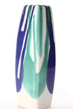 Gmundner Keramik Vase VKB Bank – Handgefertigte Designvase mit blau-grüner Glasur - Bild 3