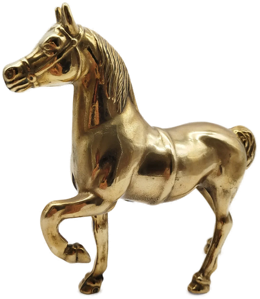 Messing Pferd-Figur - 23x22cm / 1.37 kg - Bild 1