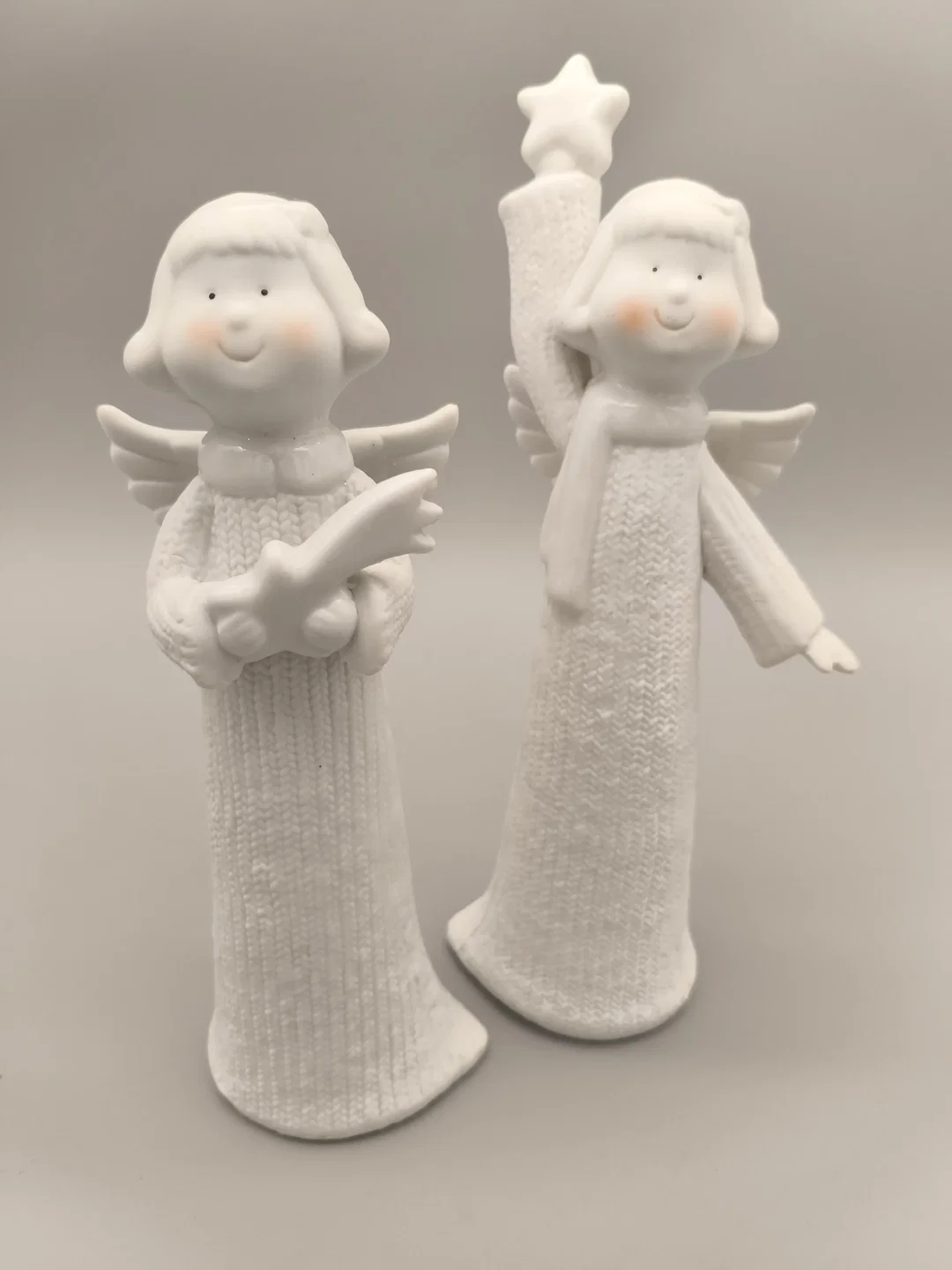2 Engelfiguren, weiße Keramik – Bild 4