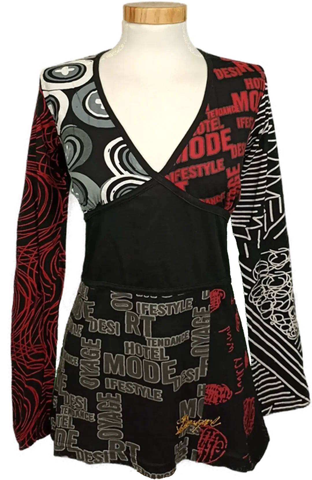 Desigual Damentop gemustert Gr. L  - Bild 1