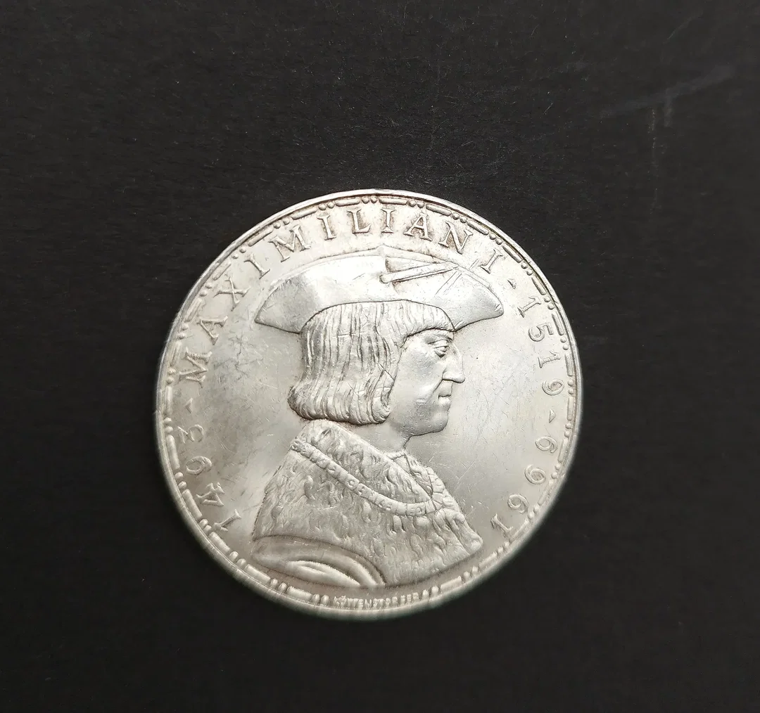 Gedenkmünze 50 Schilling-450 Todestag Kaiser Maximilian l, 1969 – Bild 3