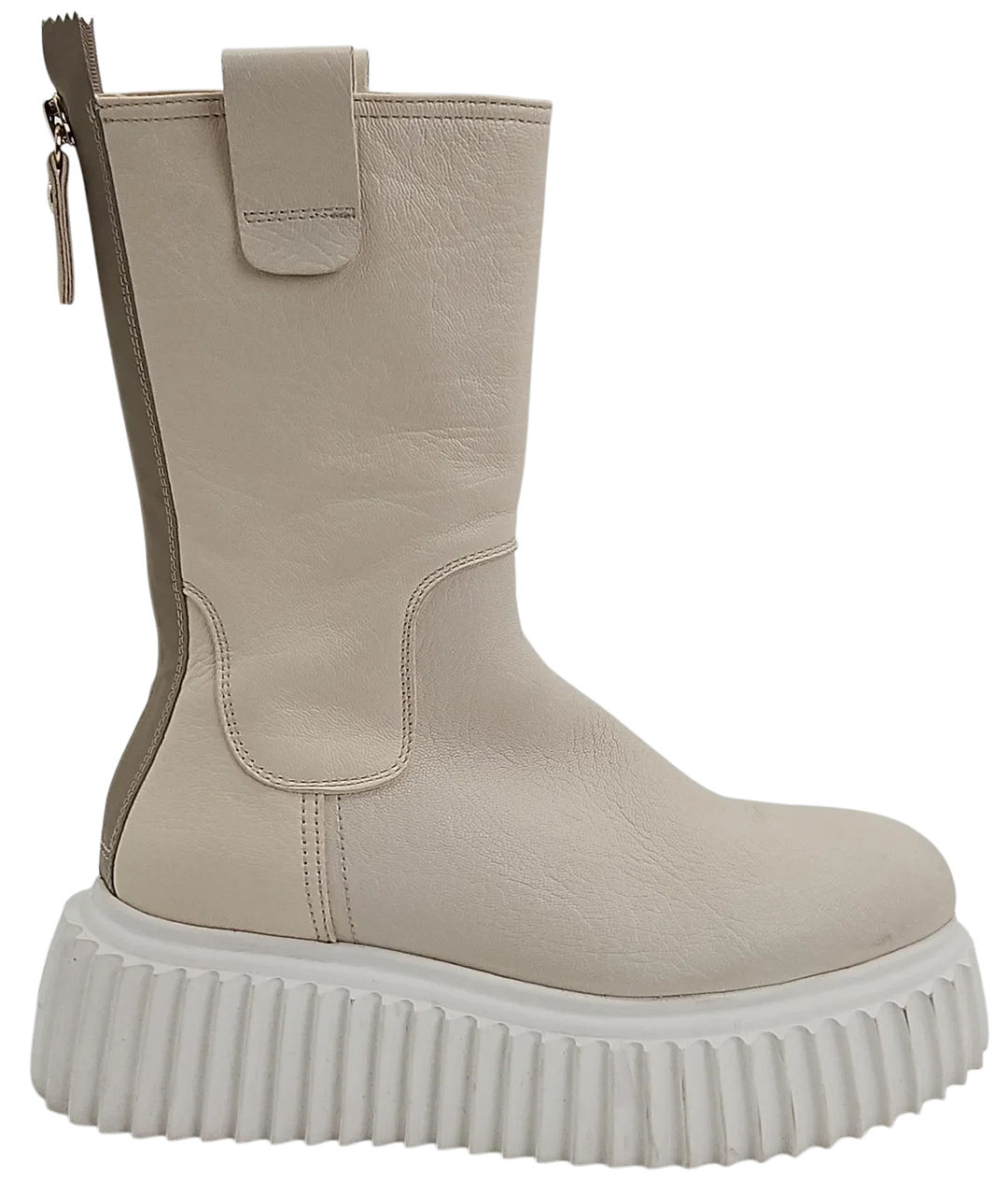 AGL Damen Plateau Leder Boots, creme - Gr. 36 – Bild 2