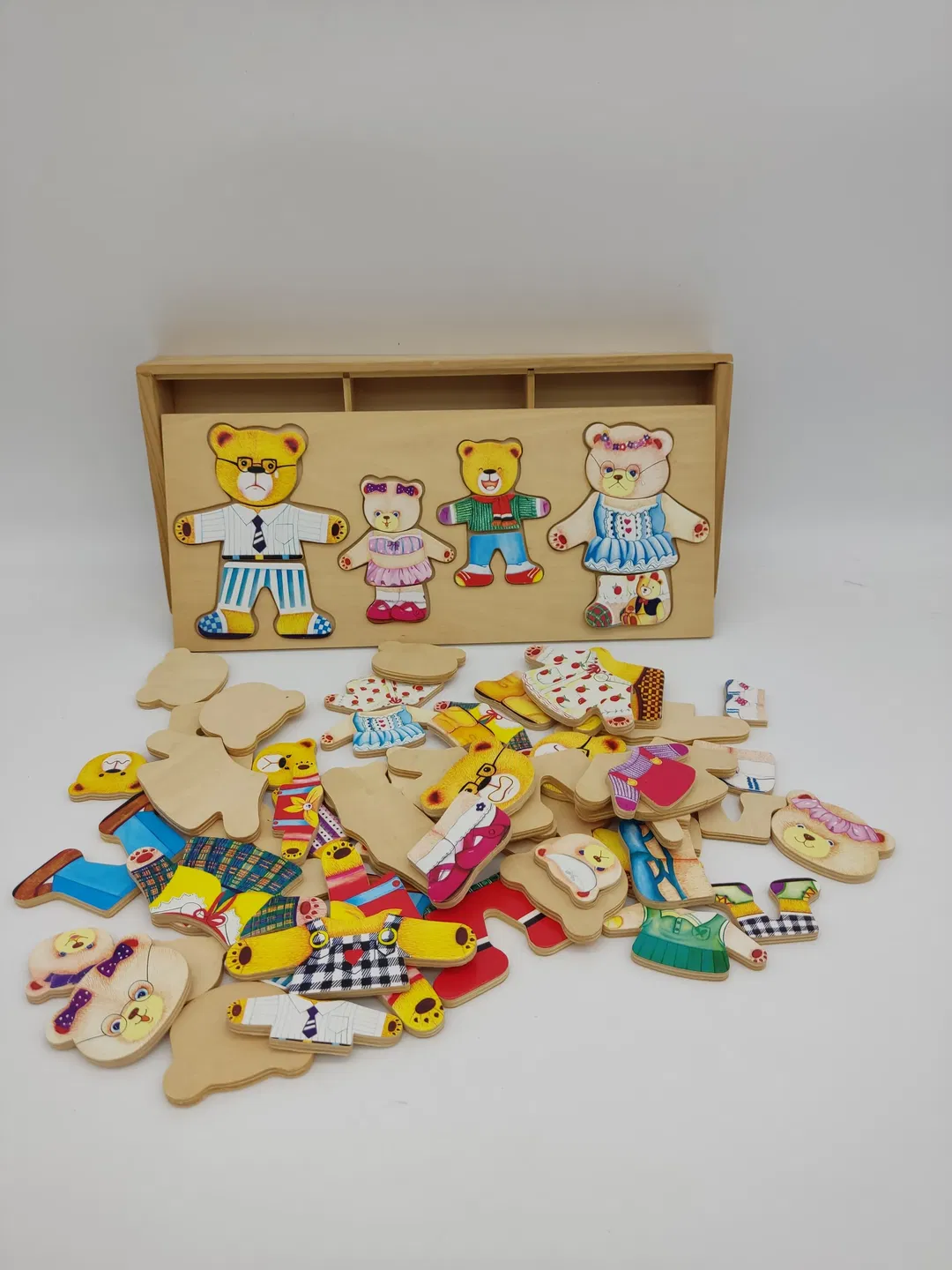 Puzzle Hölzernes Bären Familie Ankleide Spielzeug/Lernspielzeug  - Bild 1