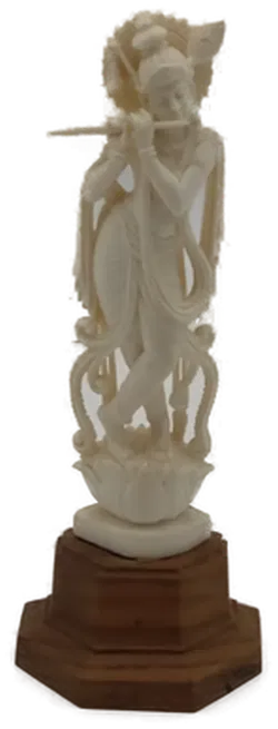 Krishna auf Lotusblume Elfenbein Indien Ende 19.JH. - Bild 1