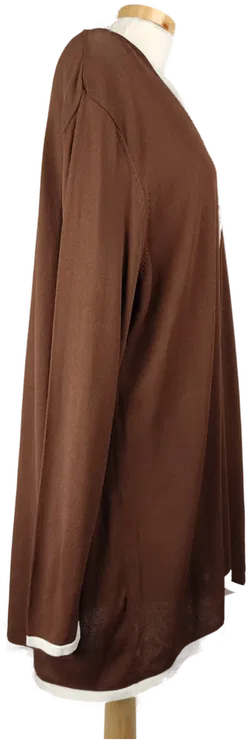 Y More Damen Weste braun mit naturweissen Einfassungen - L/40 - Bild 3